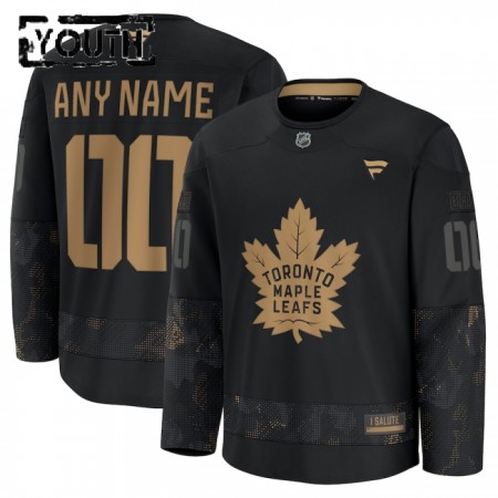 Børn NHL Toronto Maple Leafs Trøje Tilpasset 2024-25 Fanatics Military Appreciation Practice Sort